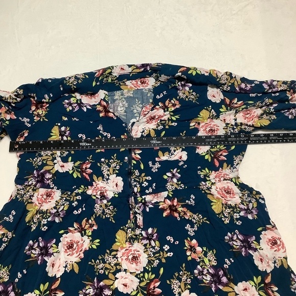 Torrid Midi Blue Pink Floral Dress Size 3 / 3XL - Picture 10 of 11